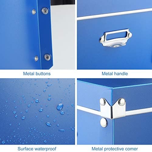 SEEKIND photo boxes storage, storage boxes with lids and Handles, 3 in 1 Set, Multiple Size(Small/Medium/Large) Plastic Box for Photos, Document, Cosmetic, Socks, Snacks, Etc(Blue) - Image 4