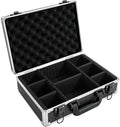 Aluminum Storage Case with Adjustable Dividers, Multi-Function Lockable Storage Carrying Case for Graded Card, Barber Tools, Makeup Tools, etc (Medium) ﻿ by ITHWIU