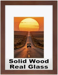 RPJC 9x12 Solid Wood Picture Frame Real Glass Cover Brown by RPJC