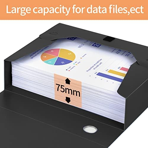 HUA JIE 4 Pack A4 Storage File Boxes Plastic Archives Cases with Lid,Black - Image 2
