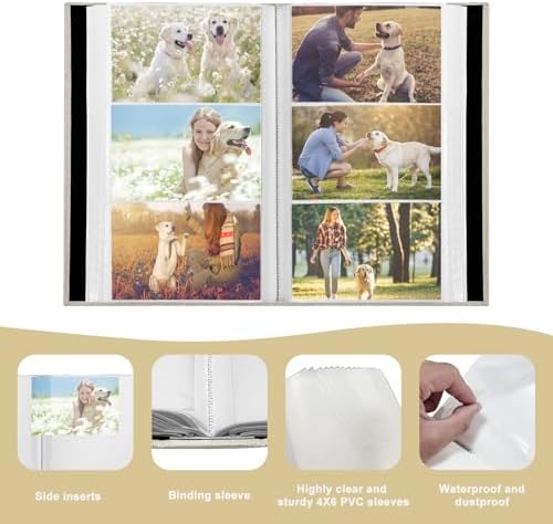 Photo Album 4x6 with 420 Pockets, Slip-in Picture Albums, Linen Cover Memory Book with Front Window, Vertical pages Photo Book for Wedding, Family, Anniversary, Baby, Vacation(Light Beige) - Image 3