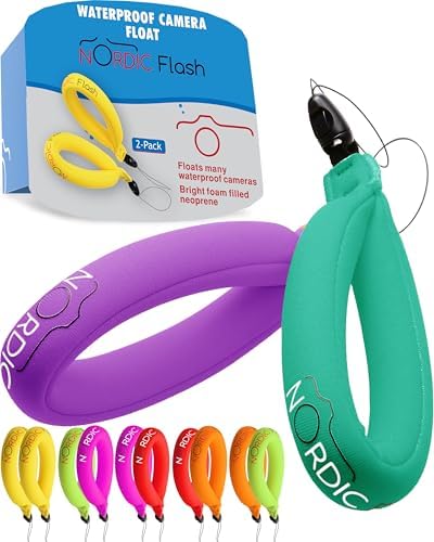 Nordic Flash Floating Wrist Strap (2-pack) for Phone & Action Camera - Compatible with GoPro Hero 13, Insta360 X4, DJI Action 5 Pro, OM System TG-7, Kodak PixPro WPZ2 & iPhone - Turquoise & Purple by NordicFlash