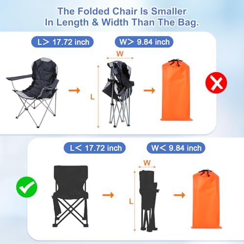 2 Pcs 18 x 10 Inch Tripod Monopod Case Bag, Oxford Cloth Foldable Tripod Carrying Case Bag with Drawstring, Fits Speaker/Light Stand/Studio/Outdoor/Travel/Camping, Orange - Image 4