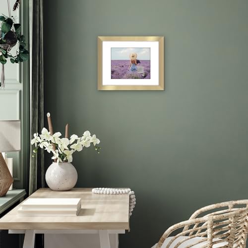 Americanflat 11x14 Picture Frame - Matted to 8x10 - Engineered Wood - Gold - Image 6
