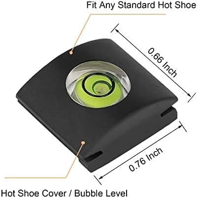 ChromLives 4Pack Camera Hot Shoe Cover Level with Spirit Level Bubble, Universal Fit for DSLR Cameras, Black Rubber, Wall Mount - Image 3