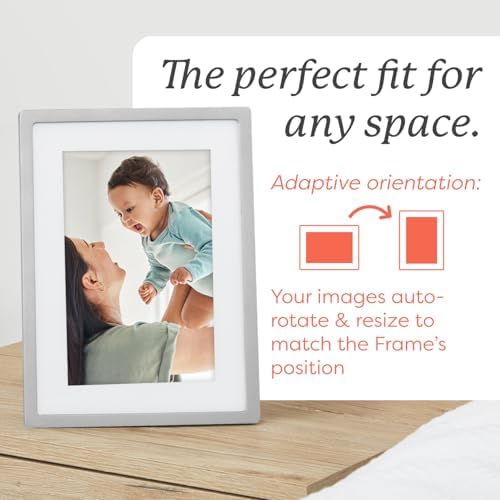 Skylight Digital Picture Frame, Load from Phone Capability, 10" Silver - Image 6