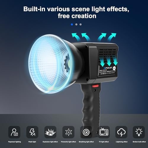 PULUZ Portable Video Light, COB Fill Light with 2500-6500K Adjustable Color Temperature, 8 Creative Lighting Effects, Perfect for Photography Studio, Outdoor Shooting and Live Streaming - Image 3