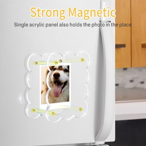5 Pack 2.36 x 3.54 Acrylic Magnetic Frames Refrigerator Scalloped - Image 5