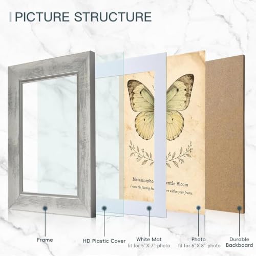 XUANLUO 6x8 Picture Frames Set of 4,Rustic Retro Photo Frame(Mix Color) - Image 4