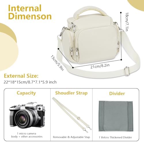 Ainiv DSLR Camera Bag, Large Waterproof Anti-Shock SLR Camera Case, Beige - Image 2