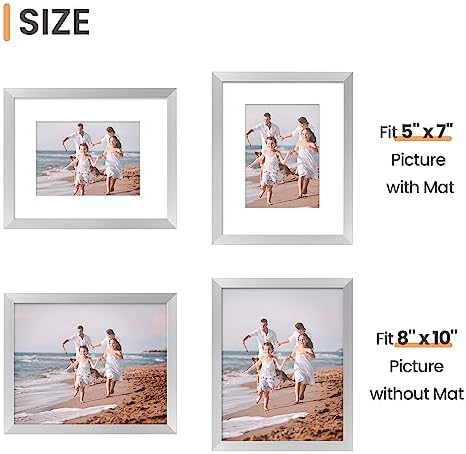 upsimples 8x10 Picture Frame, Gallery Wall Frames Set of 5, Silver - Image 5