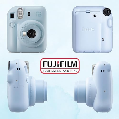Fujifilm Instax Mini 12 Instant Camera Bundle with Fujifilm Instax Mini Instant Film Value Pack (60 Sheets) with Accessories Including Protective Case, Strap, Photo Album (Pastel Blue) - Image 3