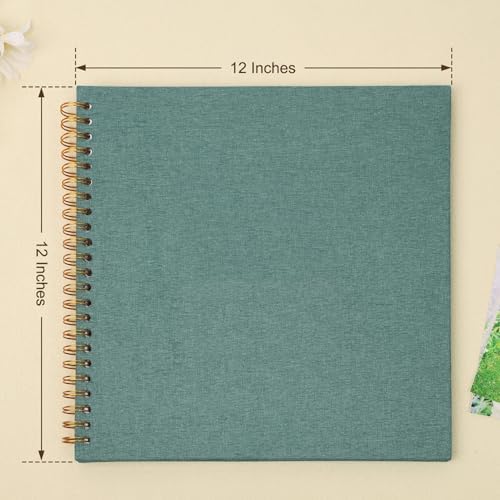 Scrapbook Photo Album 12x12 Inches 80 Pages Linen Cover Green - Image 3