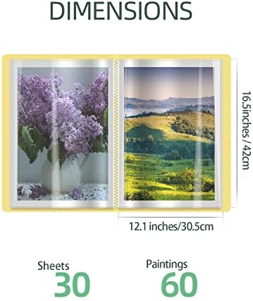 SXhyf A3 Diamond Painting Storage Book for 60 Diamond Painting Pics, 30 Pages Diamond Art Storage Book, Diamond Painting Presentation Portfolio Folder for Artwork (Yellow, A3-16.5 x 12.1 in) - Image 7