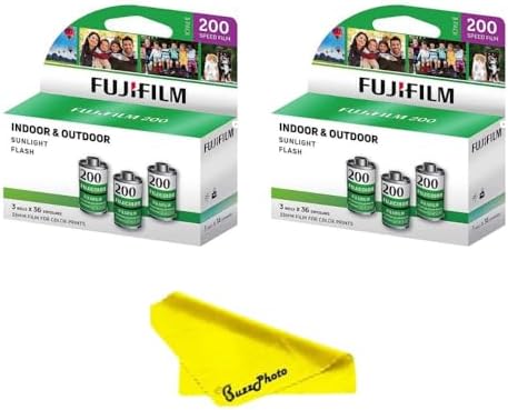 Fujifilm Fujicolor 200 Color Negative Film - Vivid Color Prints in Daylight & Flash (35mm Roll Film, 36 Exposures) BuzzPhoto Bundle by FUJIFILM