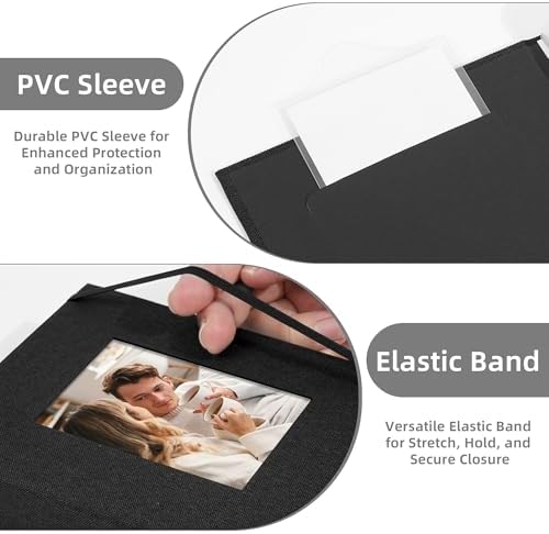 5x7 Photo Album Holds 104 Photos with Front Window Black - Image 4