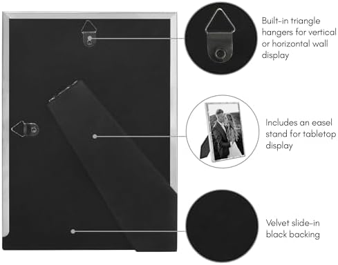 Americanflat 5x7 Bamboo Picture Frame - Metal - Silver - Image 5