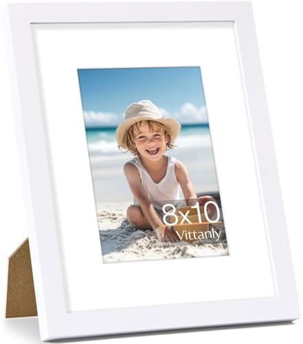 Vittanly 8x10 Picture Frame Made of Solid Wood for Wall or Tabletop, White by Vittanly