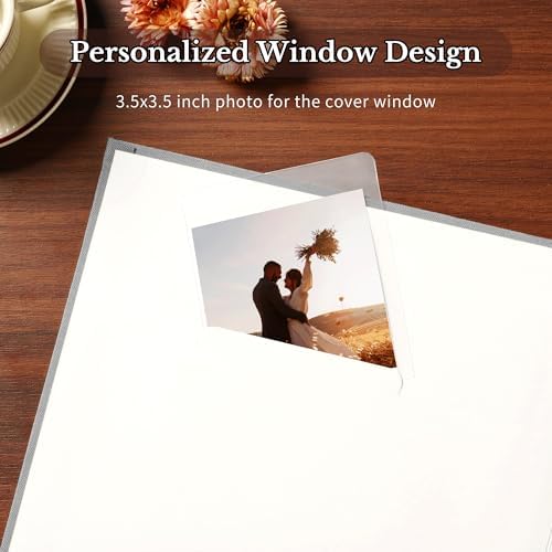 Pssoss 10x10 Inch DIY Scrapbook Album, Linen Hardcover, 40 Pages, Grey - Image 3