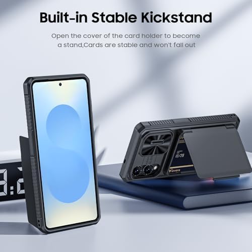 GooseBox for Samsung Galaxy S25 Edge Case Wallet with RFID [Cards Holder][Camera Cover][Edge Raised] Full Body Shockproof Silicone Protective Phone Case for Galaxy S25 Edge 2025 (Black) - Image 6