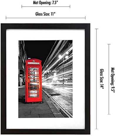 Americanflat 11x14 Picture Frame 4-Pack - Matted to 8x10 - Black - Image 2