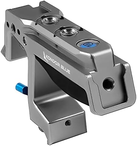 KONDOR BLUE | Talon NATO Top Handle for Camera Cages | Quick Release NATO Clamp, Dual NATO Rails, 3/8-16 ARRI-Style and 1/4-20 Anti-Twist Mounts, Dual Cold Shoes, Bubble Level, Built-In 4mm Hex | Gray - Image 3