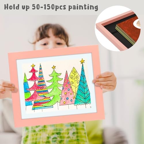 4 Pack 10x12.5 Front-Opening Kids Artwork Frames Changeable (Pink) - Image 5