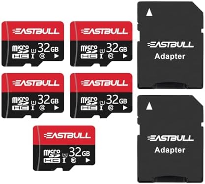 32GB 5-Pack of Micro SD Cards, EASTBULL 32GB SD Cards Pack with 2 Adapters by EASTBULL