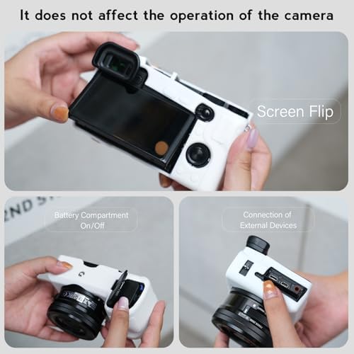 Case for Sony Alpha A6400 A6300, 2 Screen Protector, White - Image 4