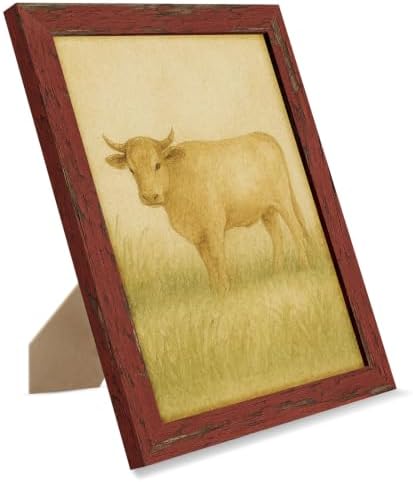 puthiac 8x10 Rustic Farmhouse Picture Frame, Barn Red, 1 Pack by PUTHIAC