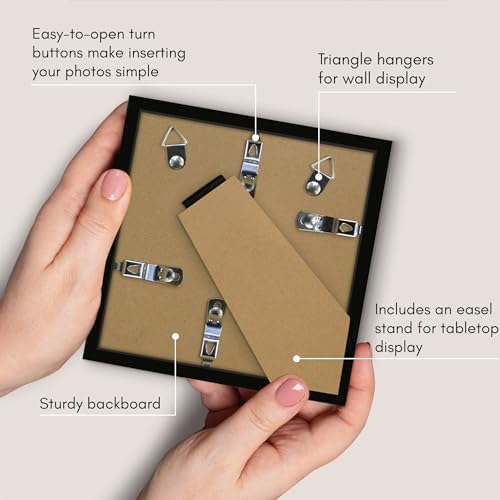 Americanflat 5x5 Picture Frame - Slim Molding - Black - Image 5