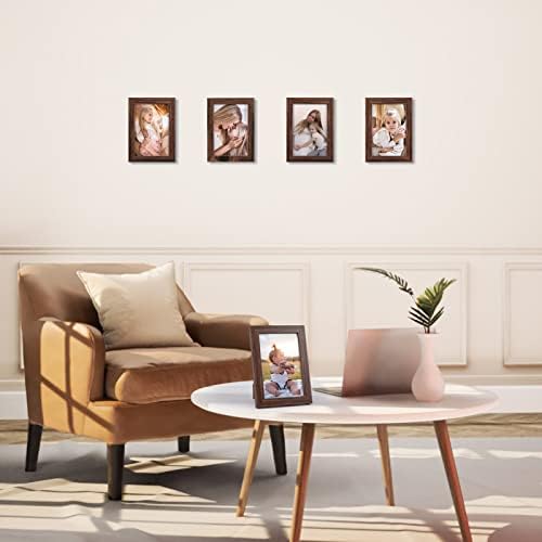 Giftgarden 4x6 Picture Frame Brown Set of 12, Multi Rustic Walnut Wood-Color 4 by 6 Photo Frames Bulk for Wall or Tabletop Display - Image 5