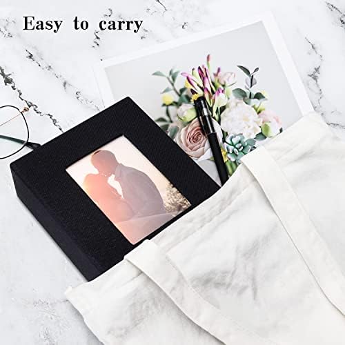 Vienrose 4x6 Photo Album,100 Pockets,Linen Cover with Window,Black - Image 4