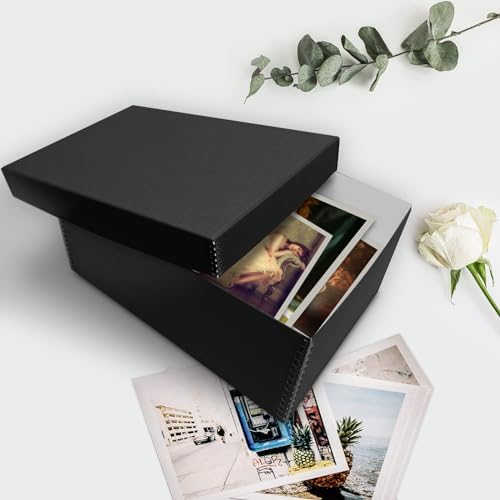 Lineco Archival Photo Card Box, Museum-Quality, 5x8x12 Inch, Black, 2 Pack - Image 5