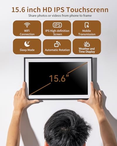 FRAMEO 15.6 Inch 32GB WiFi Digital Photo Frame 1920 * 1080 IPS FHD Touch Screen Smart Digital Picture Frame, Wall Mountable, Auto-Rotate, Share Moments Instantly via Frameo App from Anywhere - Image 7