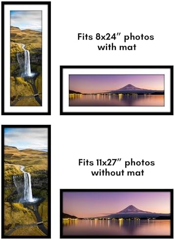 Americanflat 11x27 Picture Frame 5-Pack - Matted to 8x24 - Black - Image 4