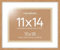Homeforia 15x18 Natural Oak Diploma Frame, High-End Wood, 11x14 Mat, Glass by Homeforia
