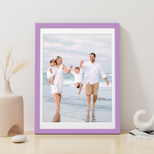 Vittanly 12x16 Picture Frame Made of Solid Wood for Wall Mounting, Purple - Image 4