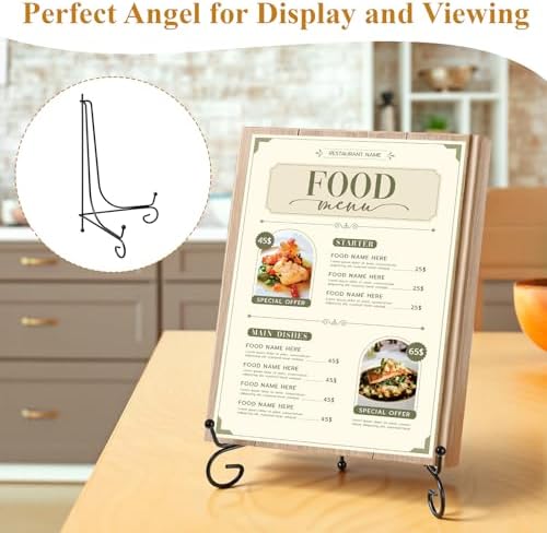 SHENLIU 10 Packs Black Iron Plate Display Stand for Display, 10 Inches Plate Picture Photo Stand Foldable Easel Holder for Easel Frame Book Card Plaque Bowl Plaque Collection Office - Image 5