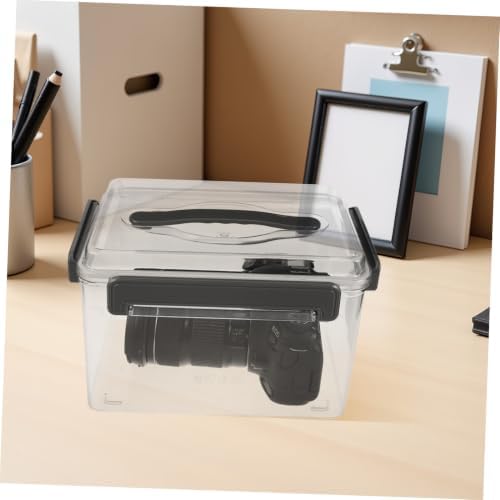 Camera Lens Storage Organizer Case with Acrylic Material, Rapid Pull-open Design, Lid and Handle, Sturdy Plastic Camera Equipment Storage Box for Outdoor Use, 10.24x7.48x6.89 Inch - Image 7