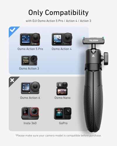 TELESIN 40cm/15.7in Mini Selfie Stick Tripod for DJI Osmo Action 5 Pro/4/3 - Image 4