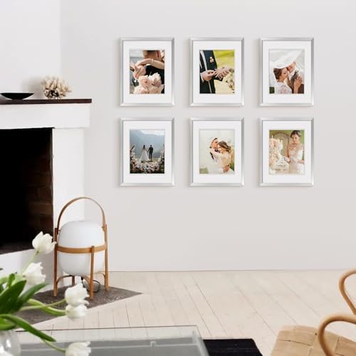 upsimples 8x10 Picture Frame, Gallery Wall Frames Set of 5, Silver - Image 2