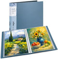 13x19 Blue Art Portfolio Folder Displaying 48 Pages with Plastic Sleeves by JJRING