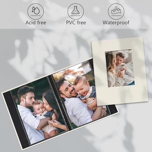 Small 4x6 Photo Album 24 Pockets Linen Cover Beige - Image 3