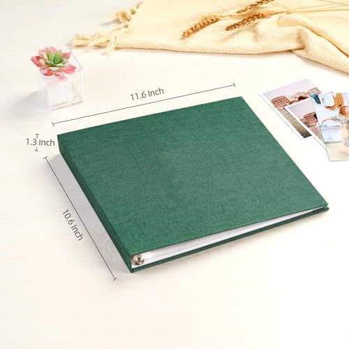 Mublalbum 10x10 Inch 3 Ring DIY Scrapbook Photo Album 40 Pages, Dark Green - Image 2