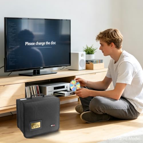 CCidea CD Case DVD Holder Storage, 400 Capacity DVD Cases Organizer Portable Cd Wallet Binder for Home Travel (400 Black) - Image 4