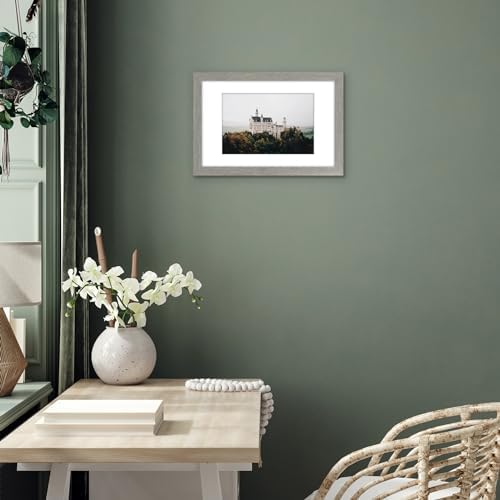 Americanflat 11x17 Picture Frame - Matted to 8x12 - Grey Wood - Image 6