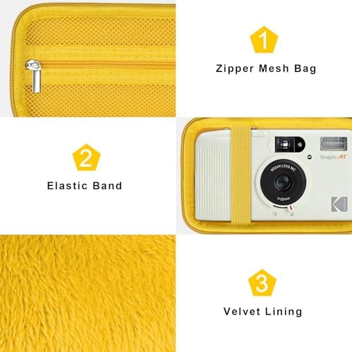 Canboc Carrying Case for KODAK EC35/ KODAK EKTAR H35 Film Camera, Yellow - Image 5