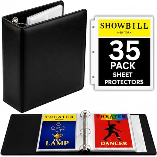 Playbill Binder with Sleeves, Broadway Showbill Organizer Gifts for Theater by Alvorn