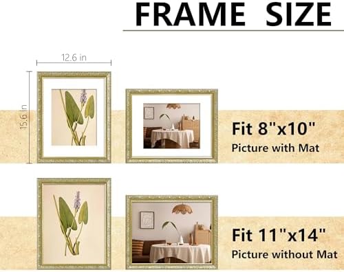 VIOLABBEY 11x14 Picture Frame Gold, Ornate Vintage Photo Frame - Image 2